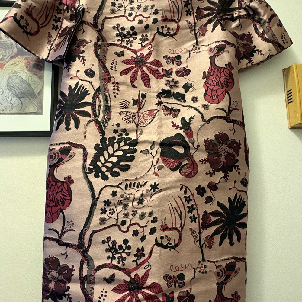 Alberta Ferretti Pink and Black Floral Mini Dress